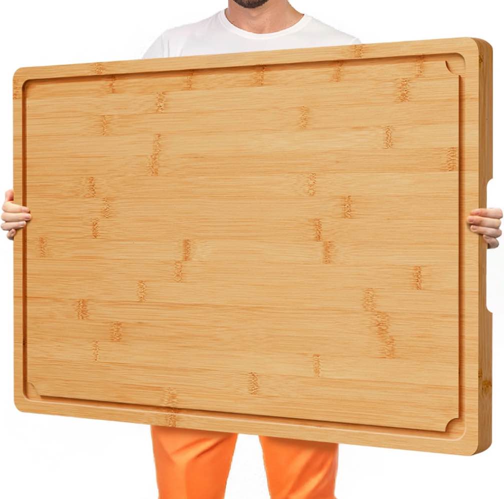Empune 36 x 24 Extra Large Bamboo Cutting Board, Wooden Chopping Board for Kitchen, Stove Top Cover Large Charcuterie Board, Over the Sink Cutting Board, 5XL