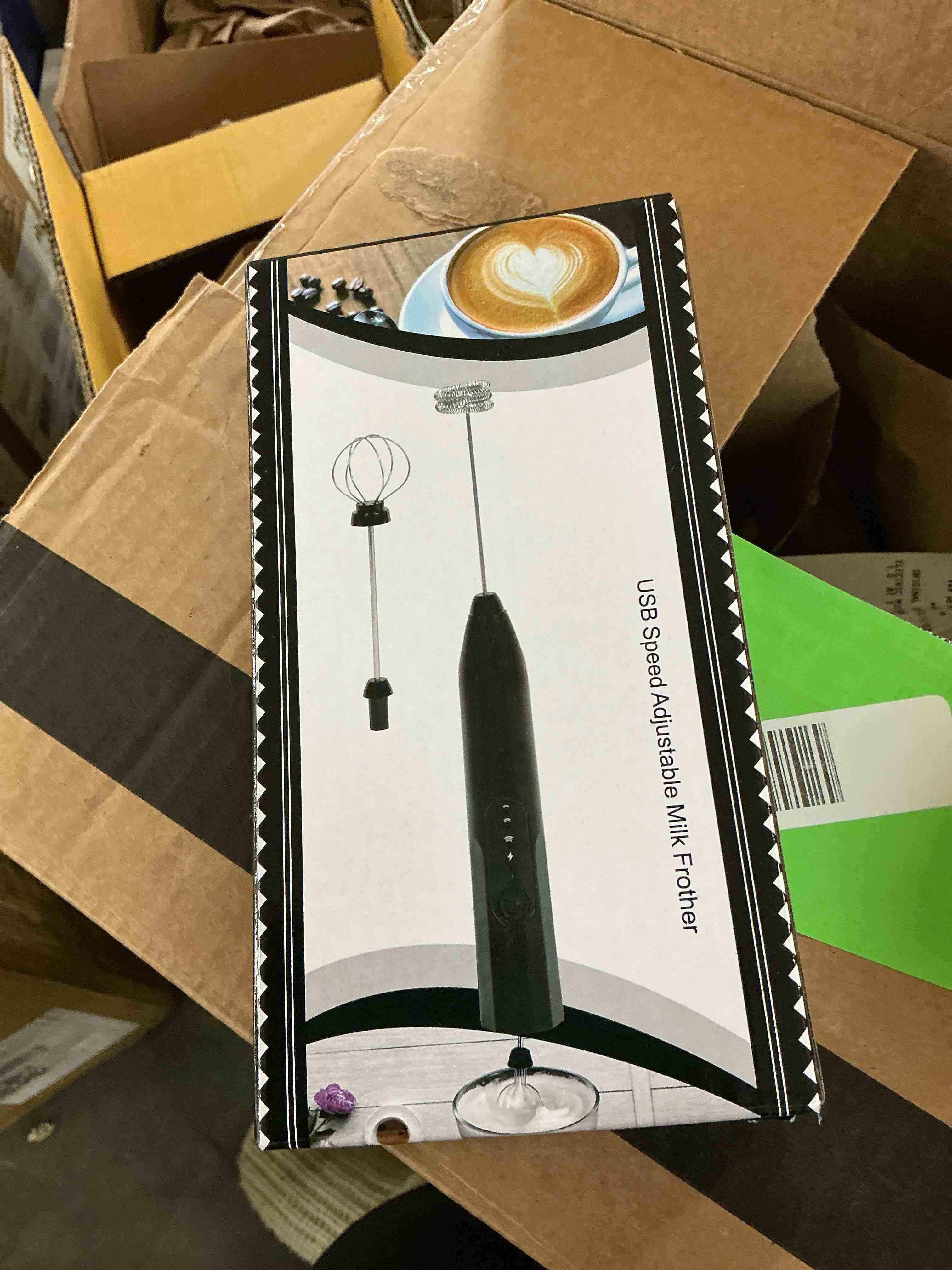 Condition photo showing New/Like New for Electric Milk Frother Handheld Milk Foamer with Coffee Frother 3 Speeds Milk Whisk 2 in 1 Egg Beater Perfect for Coffee Latte Cappuccino Black