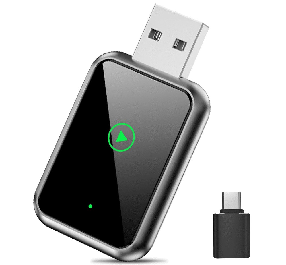 Wireless CarPlay Adapter for iPhone, Converts Wired to Wireless CarPlay Adapter, CarPlay Dongle Stick for Apple Wired CarPlay Cars & for iPhone 6 iOS 10+, USB & Type-C, for Gifts, Black