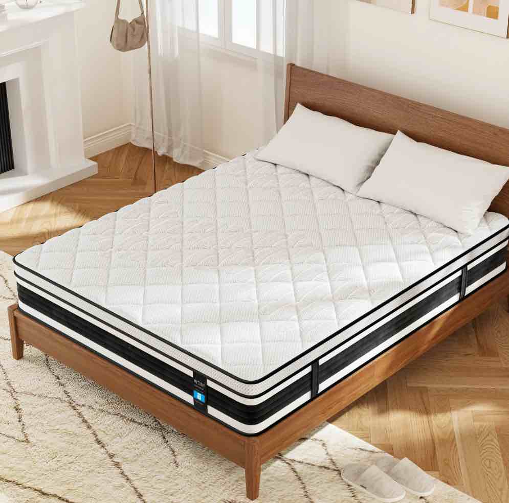 Queen Mattress,Nisien 12 Inch Hybrid Mattress in a Box, Gel Memory Foam Mattress,Individually Wrapped Pocket Coils Innerspring Mattress, Support & Pressure Relief, Medium Firm Feel, 60"*80"*12"