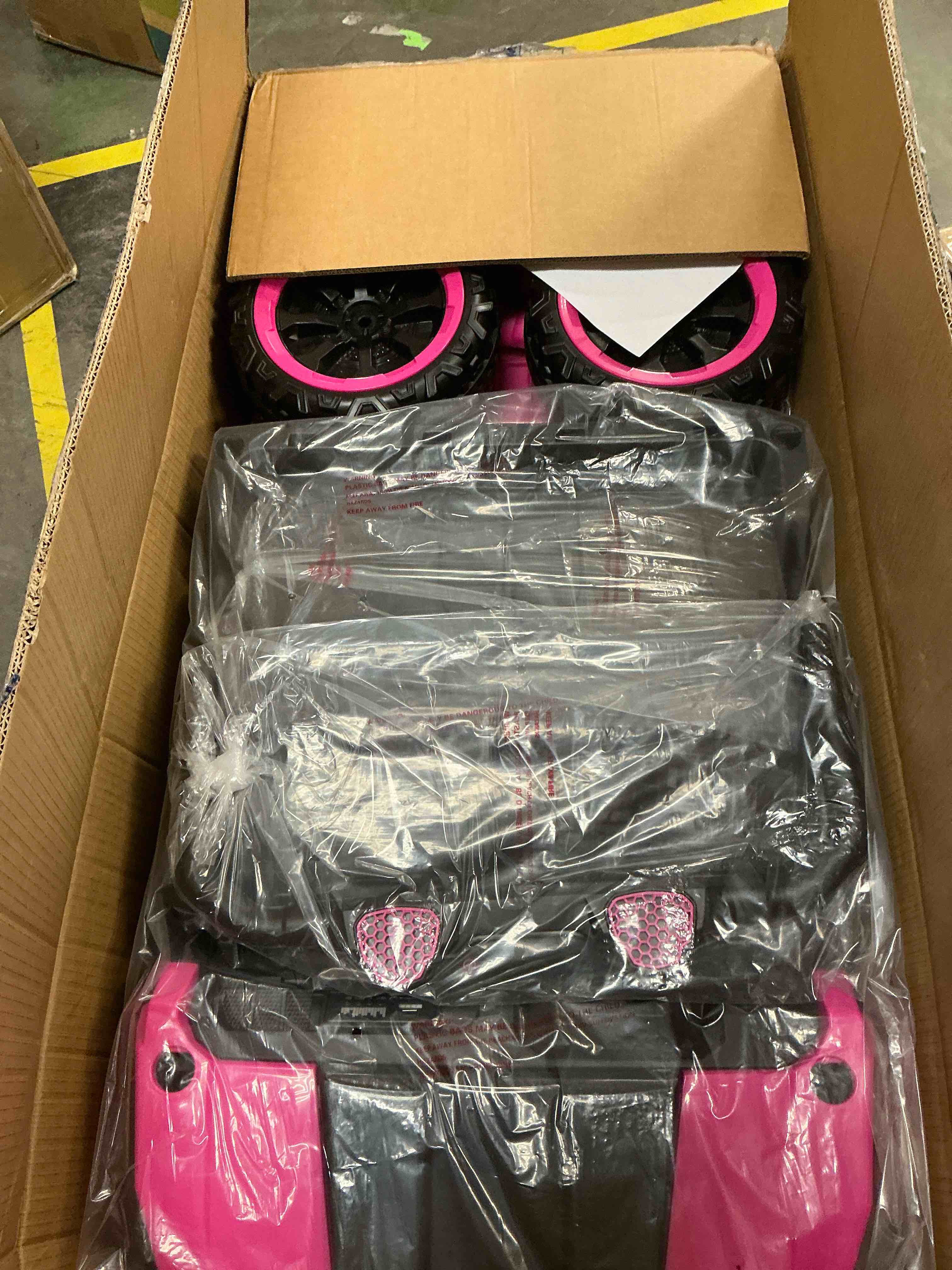 Condition photo showing New/Like New for BKIRNP 24V 2 Seater Kids Ride on Car Truck,Ride on UTV W/,24 Volt Ride on Toys W/ Dump Bed/Shovel, LED Light, Music, Remote Control,6 Wheels Ride On Toys for Boys Girls Pink