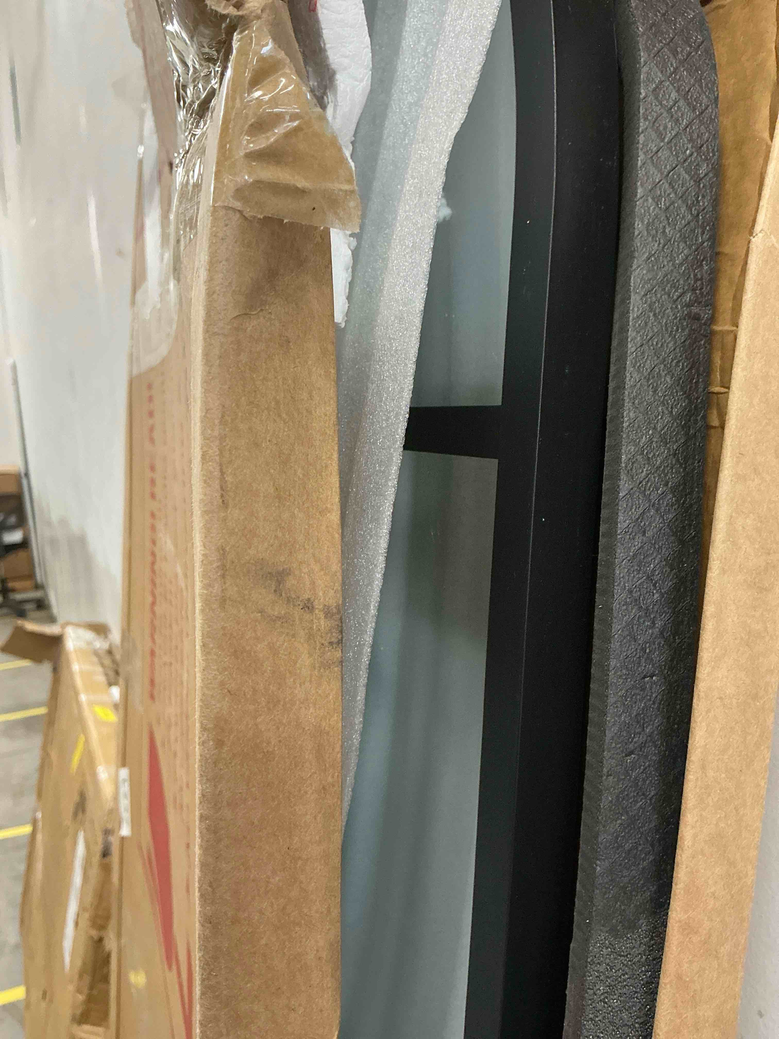 Condition photo showing New/Like New for BEAUTYPEAK 69"x 25" Arched Full Length Windowpane Mirror Wall-Decor Mirror,Black