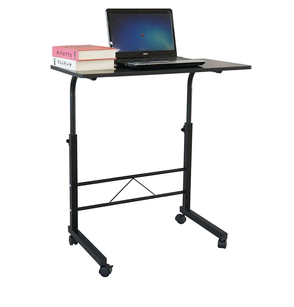 UBesGoo Height Adjustable Side Table with Wheels, Movable Over-bed End Table Computer Desk Laptop Stand,Computer Carts