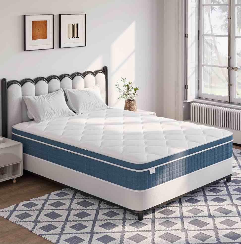 10" Twin XL Mattress,Memory Foam & Spring Hybrid Mattress,Medium Feel,Breathable Comfort Pressure Relieving for Guest Bedroom - Individual Pocket