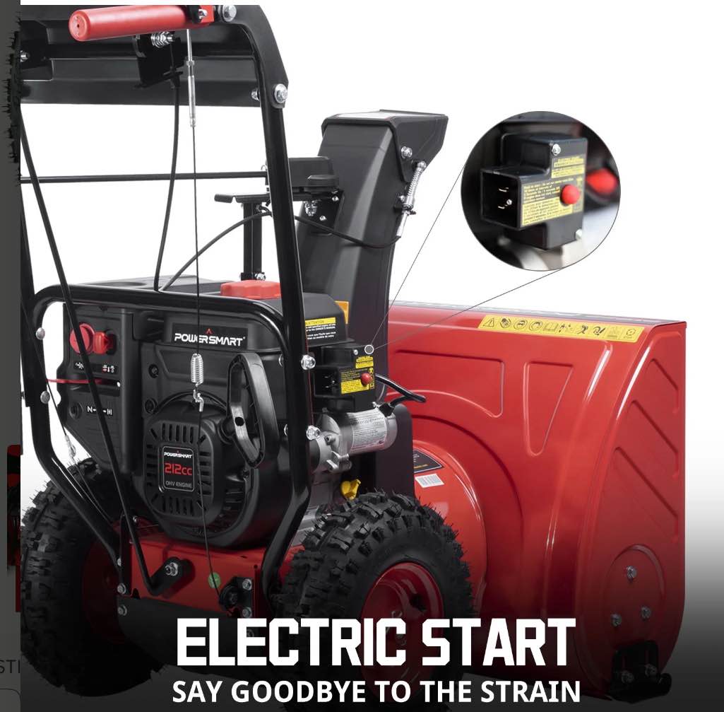 Condition photo showing New/Like New for PowerSmart 24" Self-Propelled Gas Snow Blower, 212cc, Two-Stage Snow Thrower with LED Light