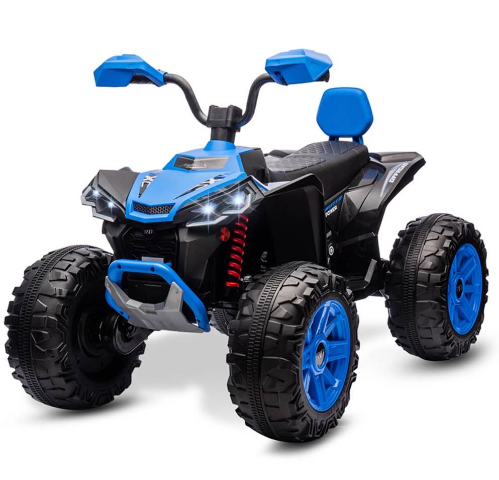 MUKIDY 24V Kids ATV 4-Wheeler, 24 Volt Ride on Toy for 3-8 Kid w/ 2x200W Motor, 5Mph Max Speed - Blue