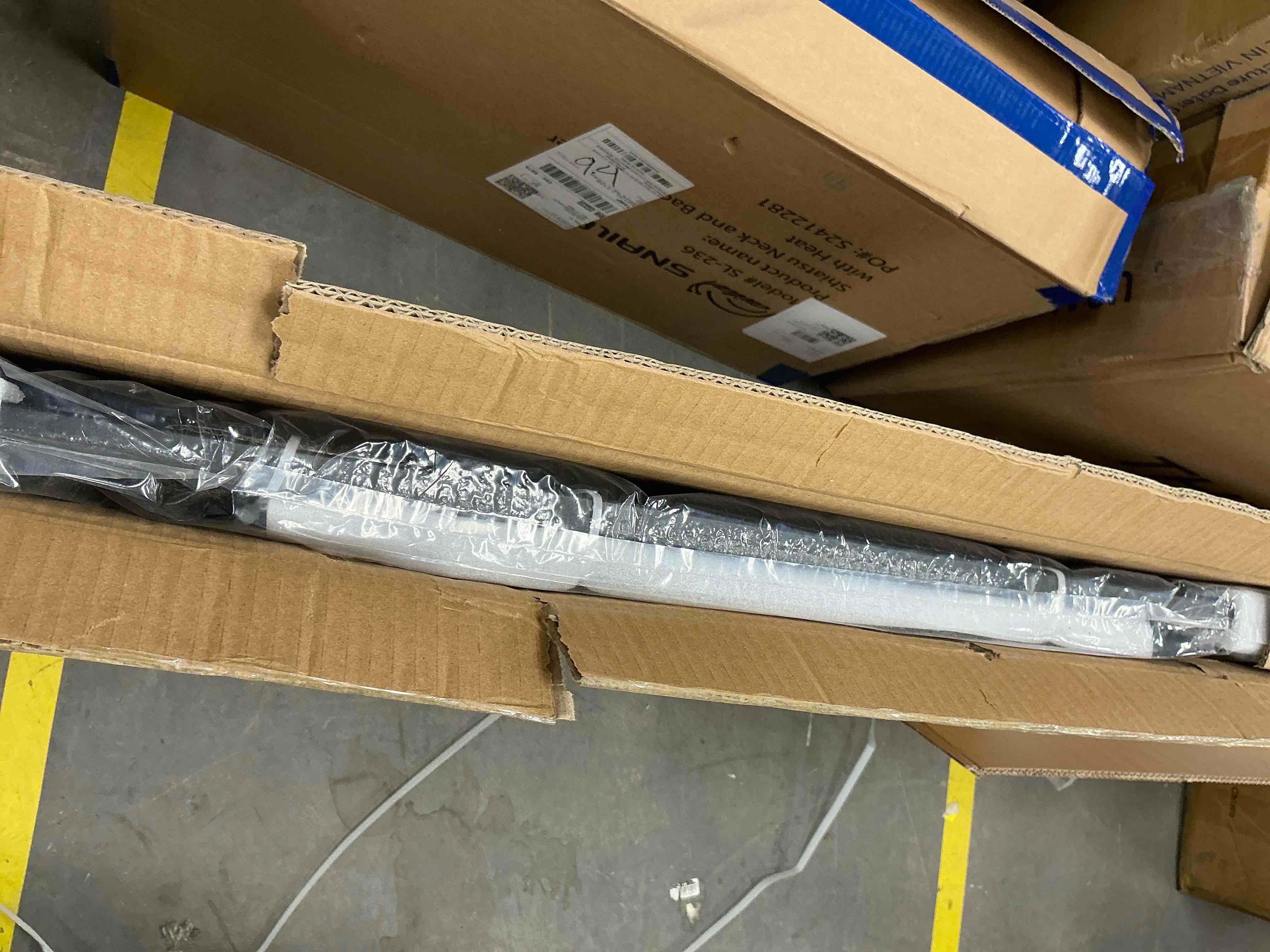 Condition photo showing New/Like New for Caveen 29.5-48.4" Wide Pet Safety Gate with Cat Door Pressure Mount, Black