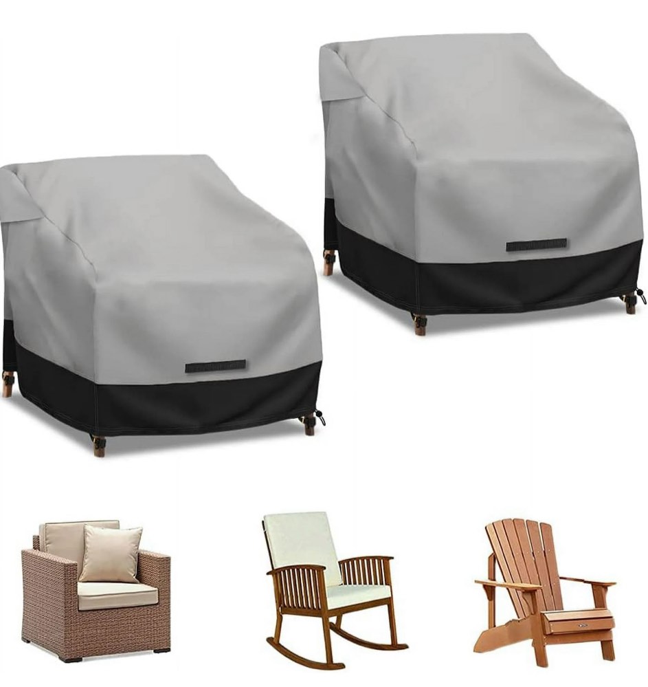 zenicham 37" x 36" x 36" Gray Patio Chair Cover, Waterproof