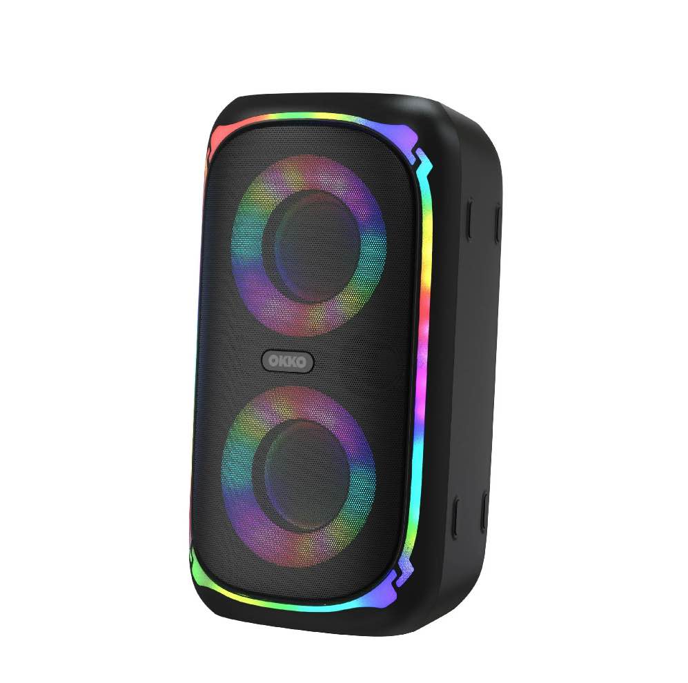 OKKO Sonic Bass V4 Portable Bluetooth Speaker – Wireless Party Speaker with Deep Bass, Karaoke Speaker  Port, LED Lights, Outdoor Portable Rechargeable Speaker