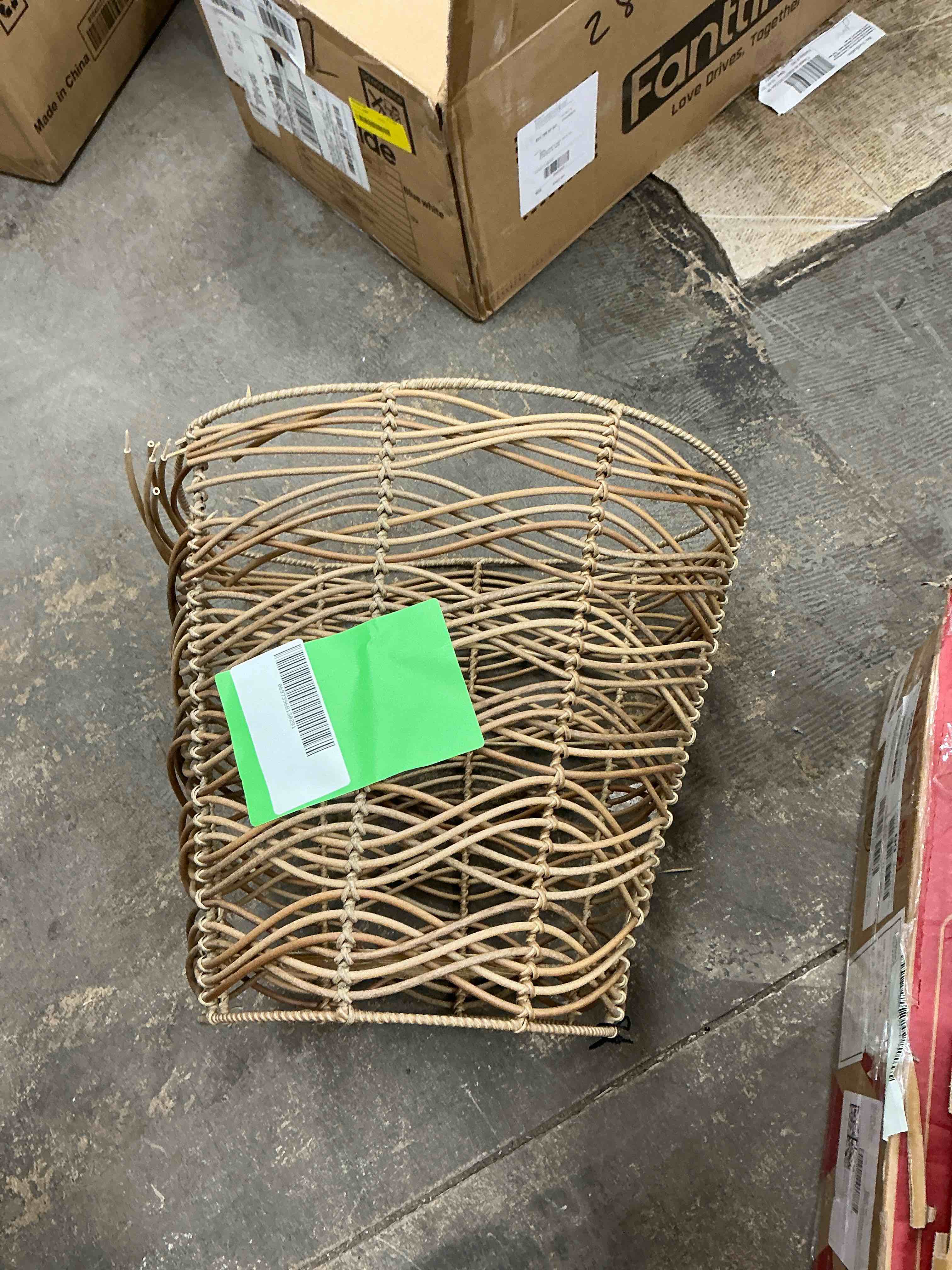 Condition photo showing As Is for Better Homes & Gardens Ventura Resin Rattan Woven Plant Stand