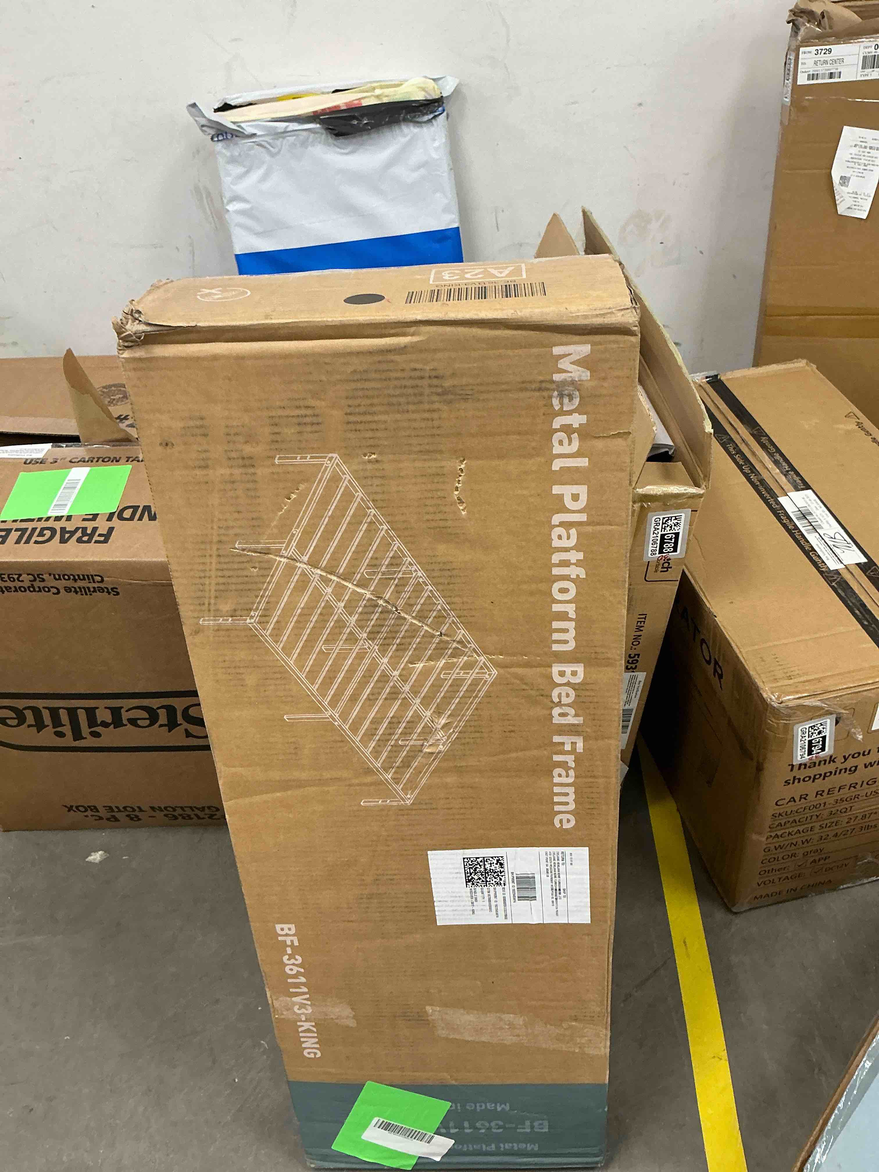 Condition photo showing New/Like New for ZUNMOS 14 Inches King Bed Frame, Heavy Duty Metal Platform with Storage Space Under Frame, No Box Spring Needed King Size Bed Frame, Black