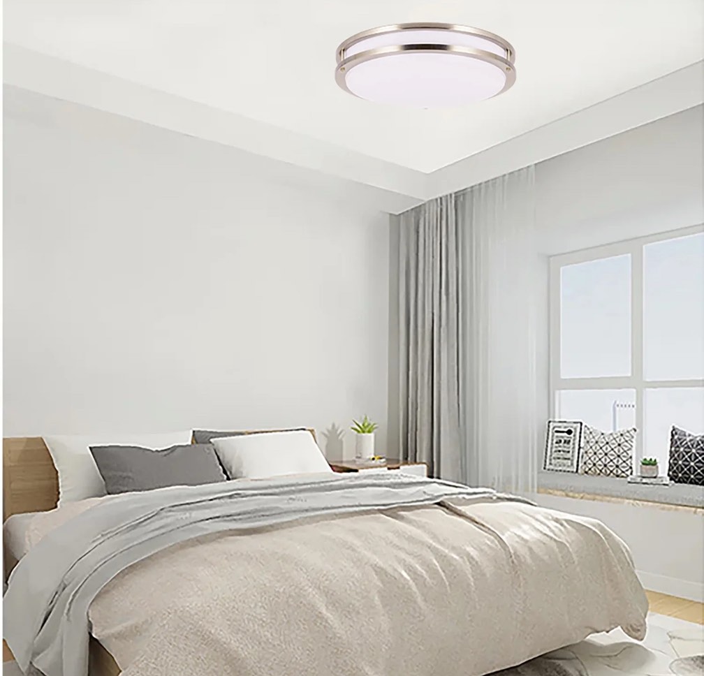 ENERGETIC 18  LED Ceiling Light  Dimmable Modern Flush Mount  Brushed Nickel  3 Color Temperature ENERGY STAR