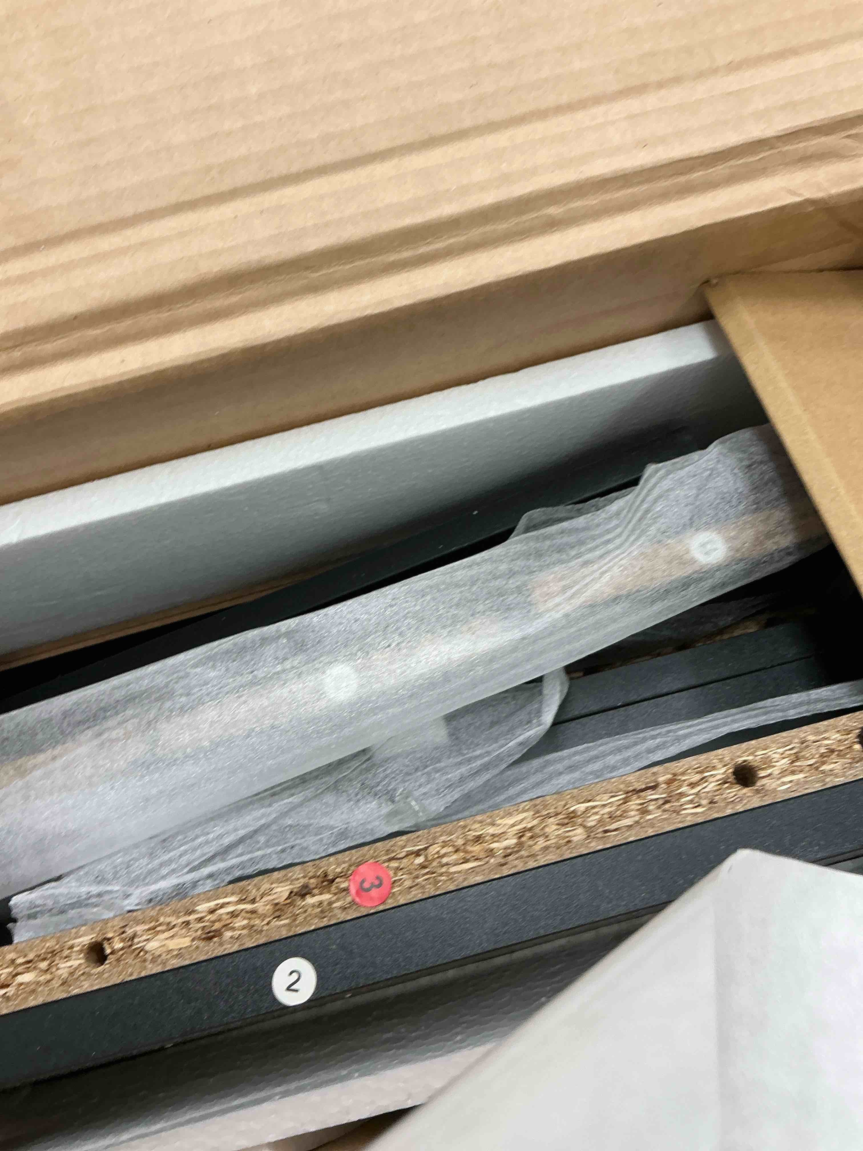 Condition photo showing New/Like New for UBesGoo Modern Wood 4-Drawer Dresser Chest Bedside Table for Bedroom,Living Room,Black