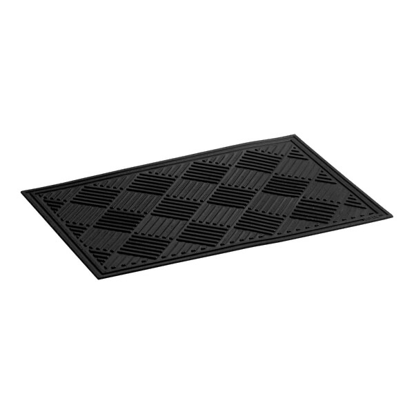 Lavex 2' x 3' Diamond Rubber Scraper / Entrance Mat with Beveled Edge - 1/4" Thick