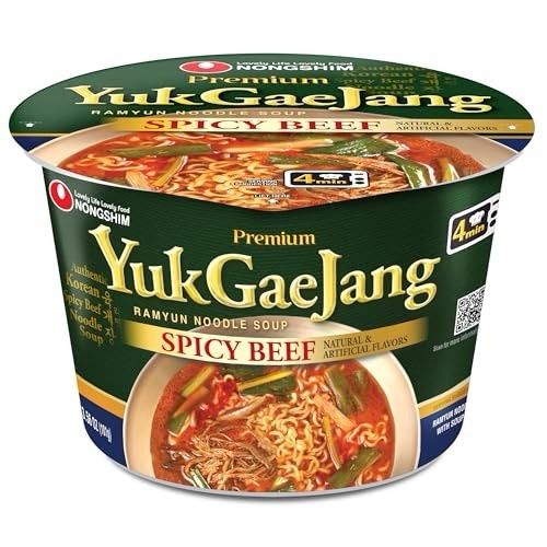 Nongshim Premium YukGaeJang Ramyun Noodle Soup  Spicy Beef  3.56 Ounce (6 Count)