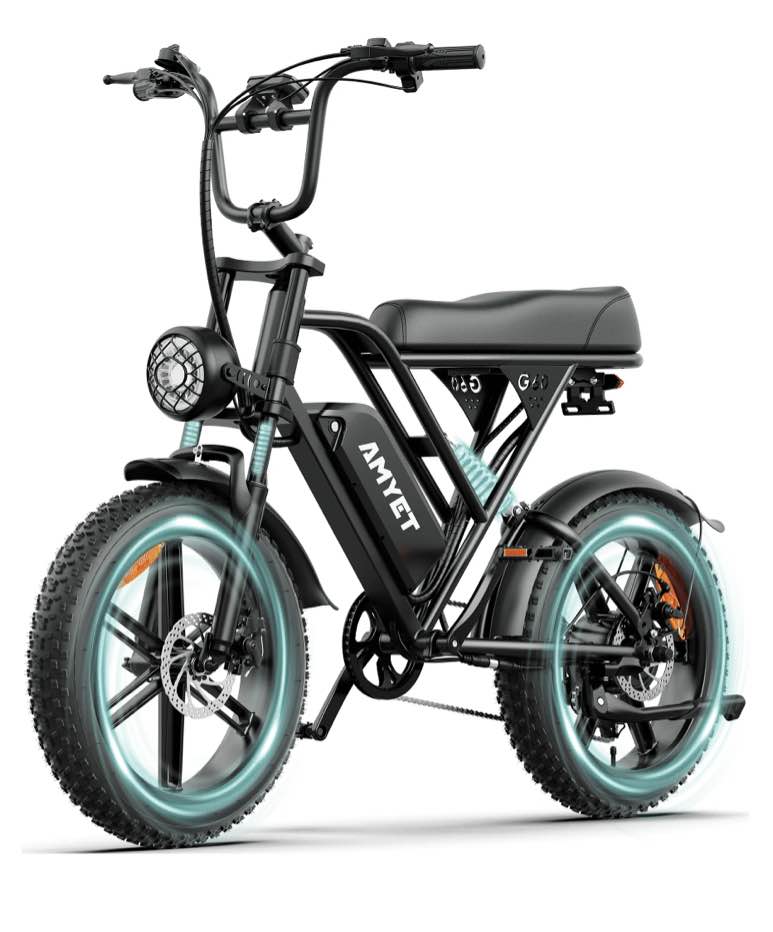AMYET G60 Peak 1500W Electric Bike, 20" Fat Tire E-Mountain Bikes, 48V 20Ah 32MPH Ebike for Adults Full Suspension UL2849