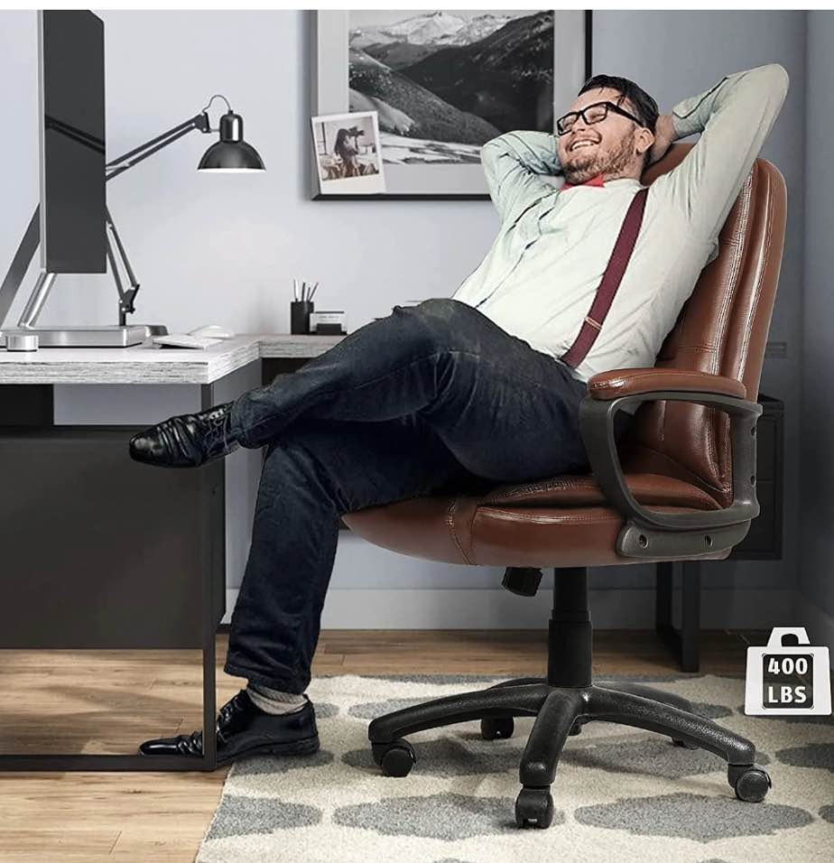 Waleaf Home Office Chair, 400LBS 8Hours Heavy Duty Design, Ergonomic High Back Cushion Lumbar Back Support, Computer Desk Chair, Big and Tall Chair for Work