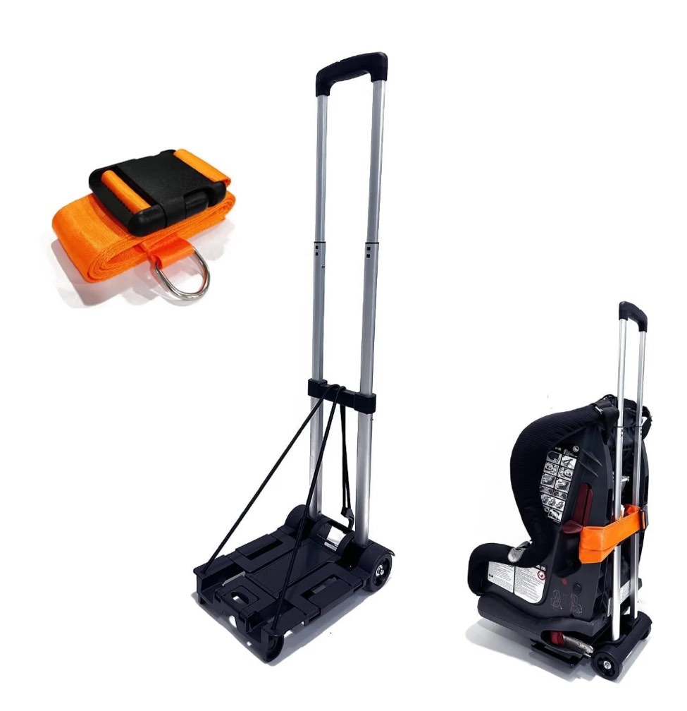 Car Seat Travel Cart for Airport Traveling,Extendable Base Plate,Foldable, Storable,and Stowable for Car Seat Carrier