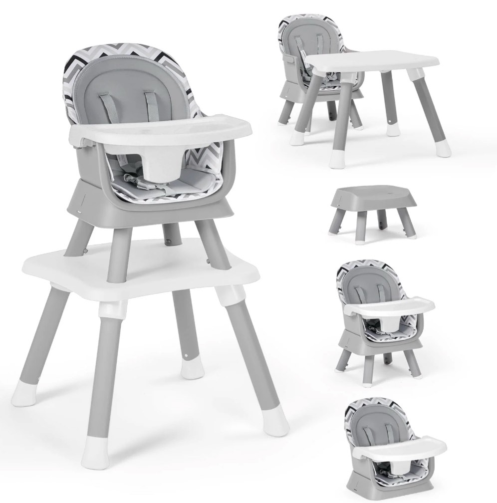 aileekiss 8 in 1 baby high chair, toddler dining booster seat for eating, chevron