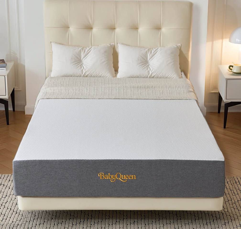Babyqueen Queen Size Cooling Gel Memory Foam Mattress, 8 Inch Queen Mattress in a Box, Medium Firm Support & Breathable Comfort