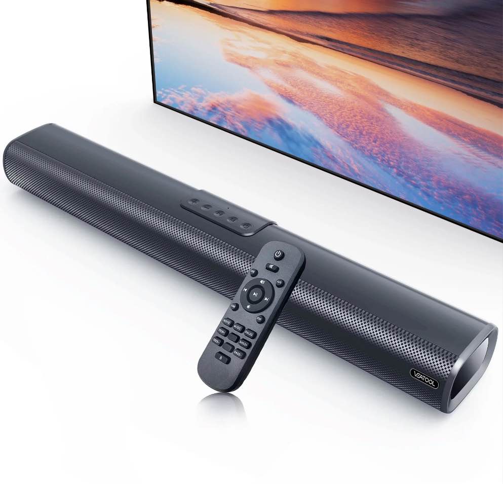 VEAT00L S20L Sound Bars for TV, 3D Surround Sound System TV Sound Bar, 2.1 ch Home Theater Audio with Built-in Subwoofer,50W TV Speakers | HDMI ARC, Bluetooth, Optical, RCA, USB & AUX Wall Mountable