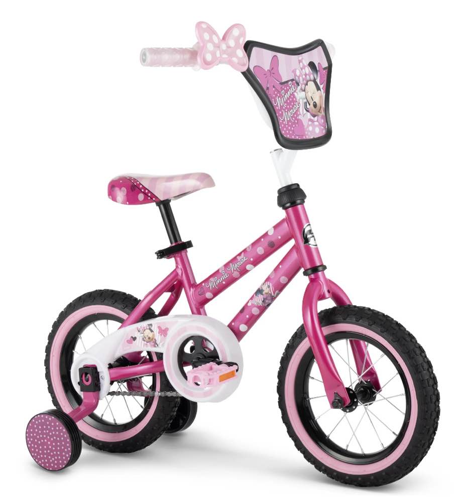 Disney 12 in. Minnie Mouse Bike with Training-Wheels for Girl s  Pink by Huffy