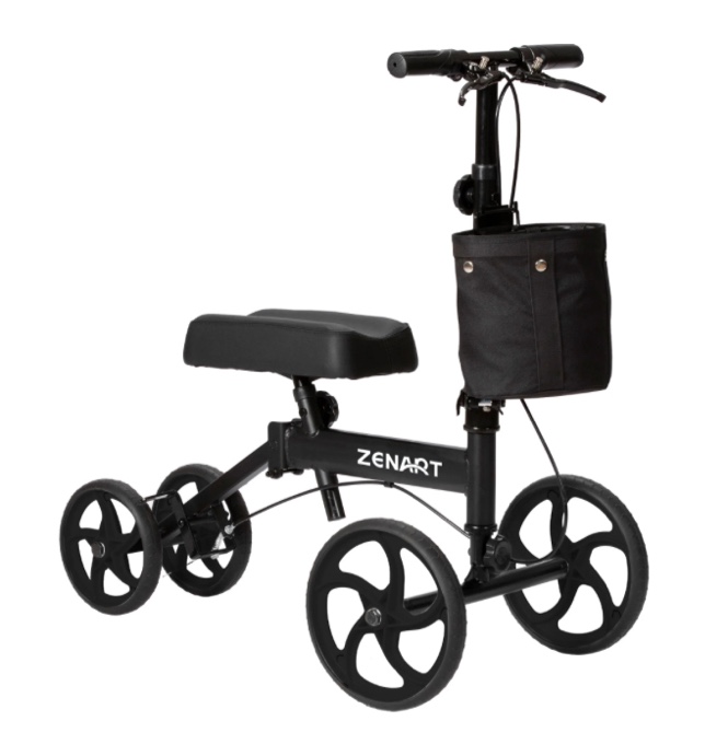 ZENART Economy Knee Scooter Foldable Walker for Foot Surgery Adult Crutch Alternative
