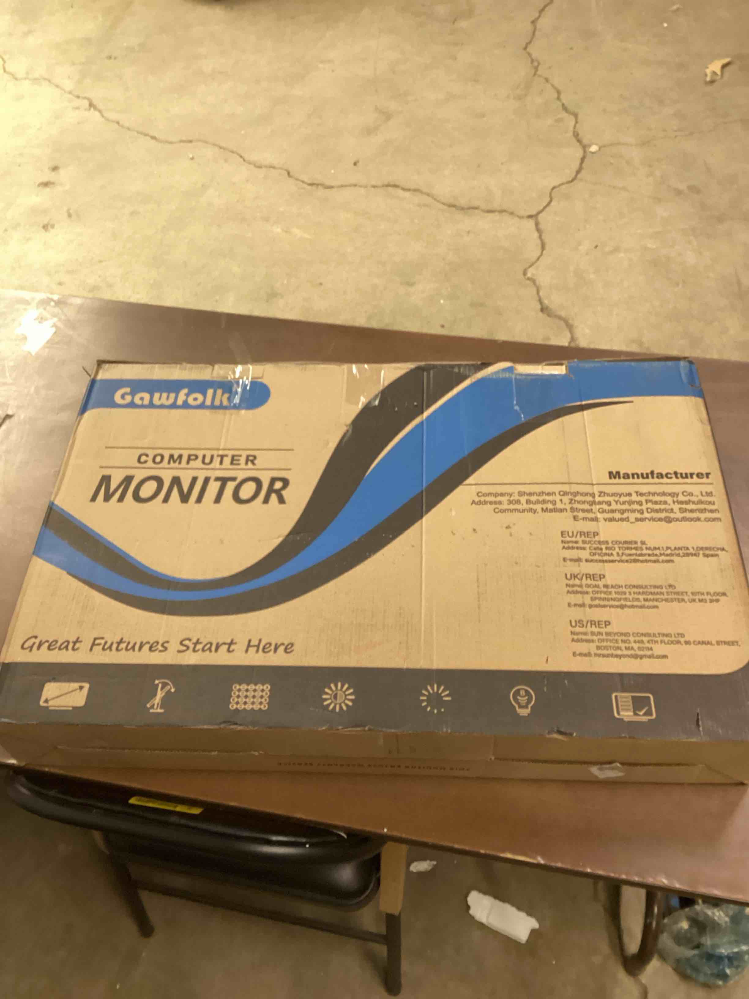 Condition photo showing As Is for Gawfolk Curved Gaming Monitor 32 inch 2K 180Hz Frameless Computer Display PC Monitor QHD?2560*1080p? DP HDMI Port (Black)