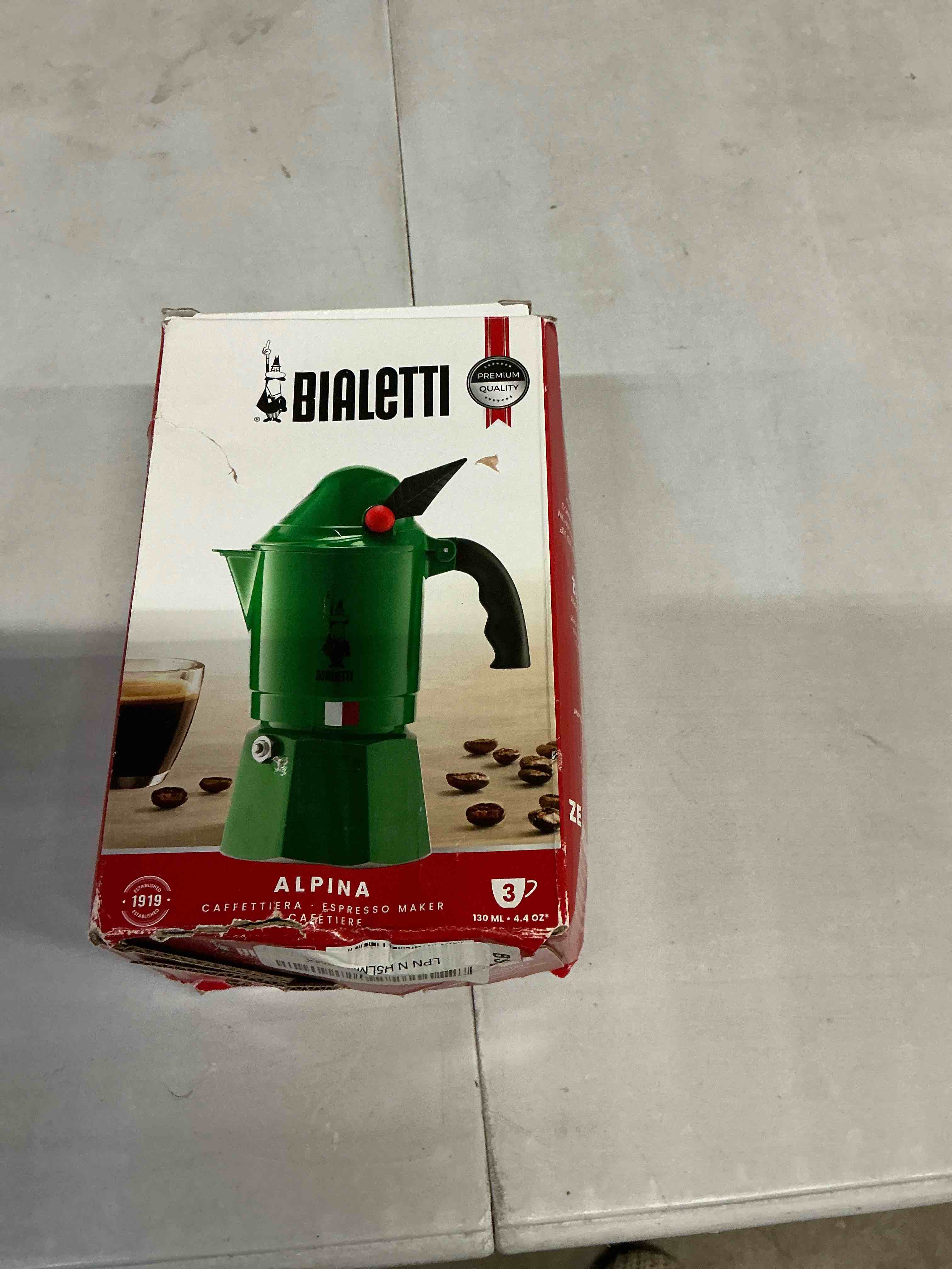 Condition photo showing Good Condition for Bialetti Moka Express Rainbow (Alpina, 3 Cups) 3 Cups Aluminum