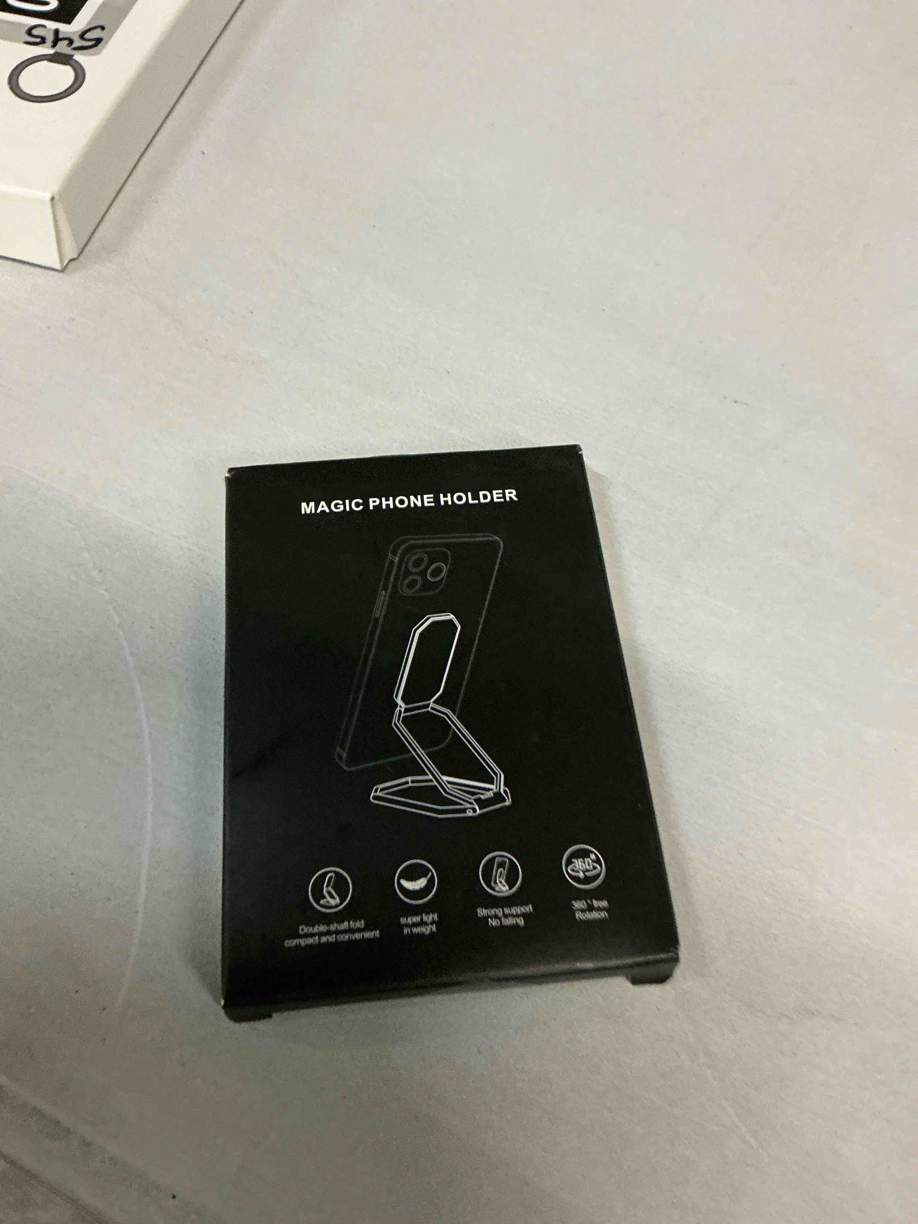 Condition photo showing Good Condition for a-lugei foldable & adjustable phone ring holder stand, adhesive cell phone grips, phone kickstand for desk, cell phone holder for hand, 360° rotation metal ring for back of iphone octagon black
