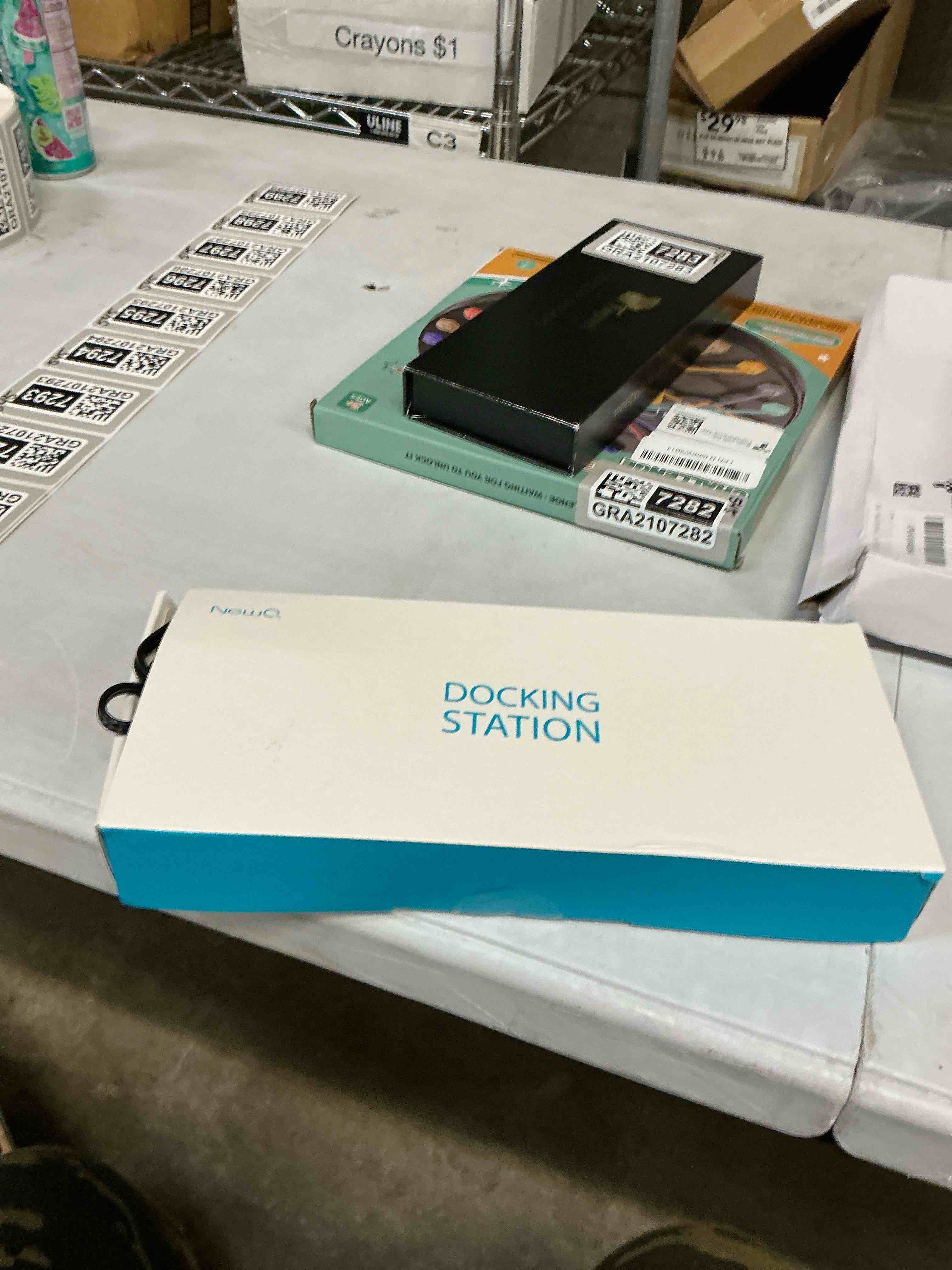 Condition photo showing Good Condition for usb c docking station dual monitor with power adapter: newq 12-in-1 thunderbolt 3 | 4 dock, dual 4k hdmi, 4 usb, audio, ethernet, sd/tf slot, 18w pd out, for mac, hp, dell, lenovo, surface, asus, acer 96w power adapter with 96w power adapter