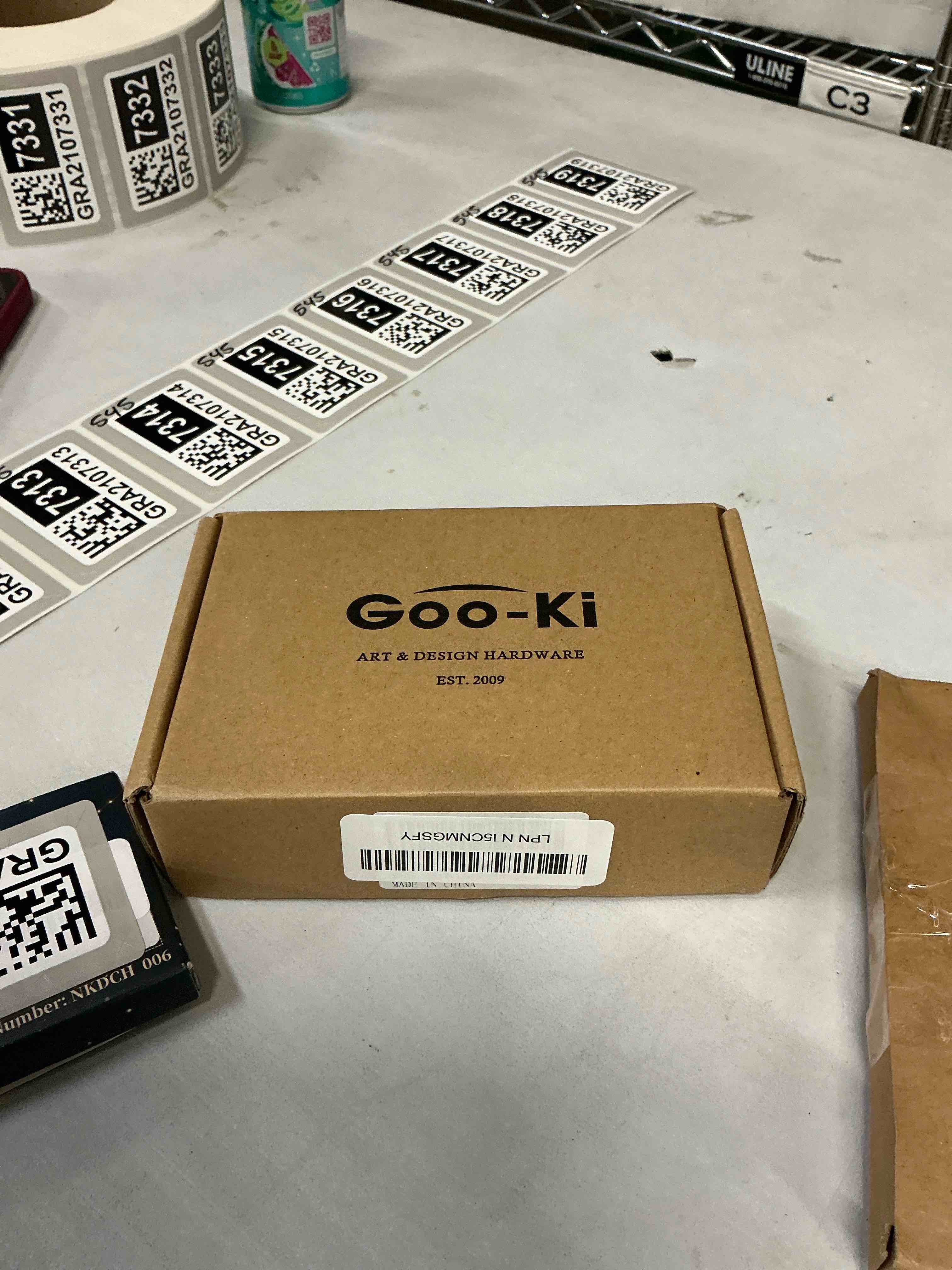 Condition photo showing New/Like New for goo-ki 1.5''(38mm) dia brushed gold cabinet knob, big zinc alloy drawer knobs with round flower design,modern style,6 pack