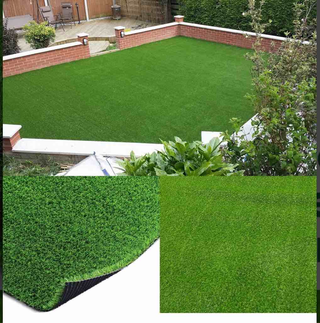 Goasis Lawn Artificial Grass Turf 5x10ft 18mm Pile Height Customized Sizes Green Artificial Grass Rug for Indoor/Outdoor Garden Lawn