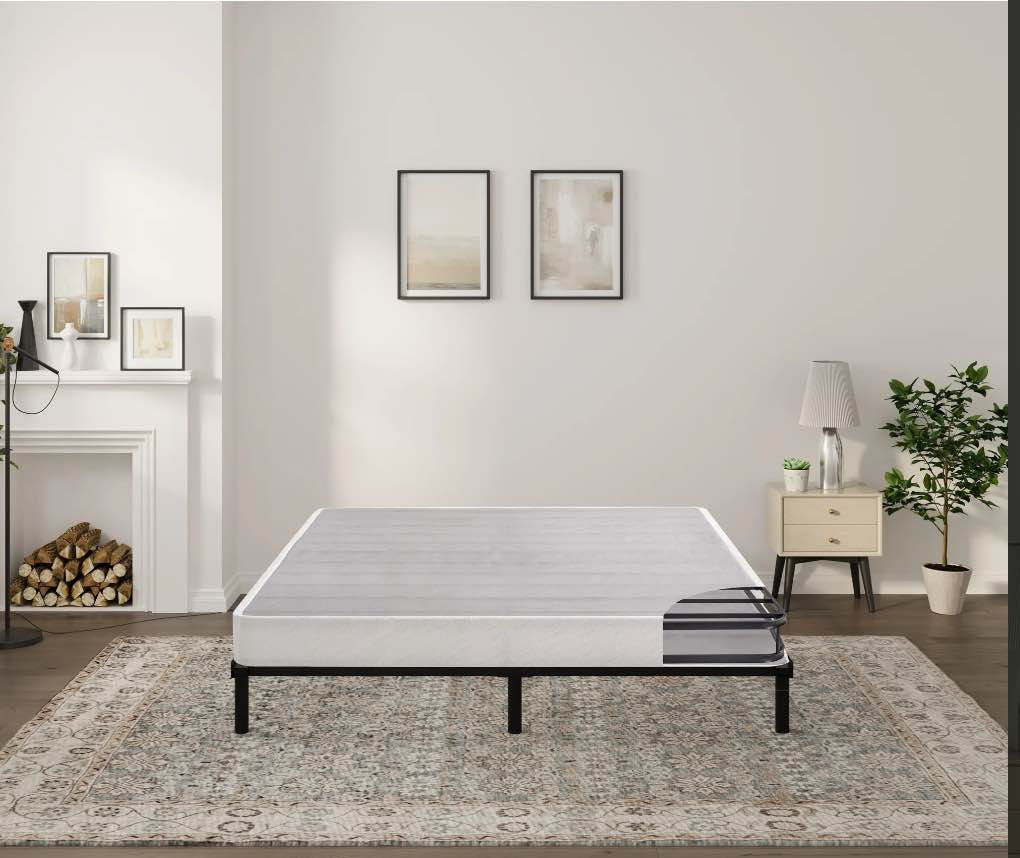 Arctus 5 inch Full Size Metal Box Spring, Mattress Foundation with Fabric Cover, Easy Assembly