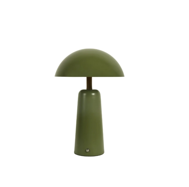 better homes & gardens 12" green dome rechargeable led portable lamp with dimmable touch sensor