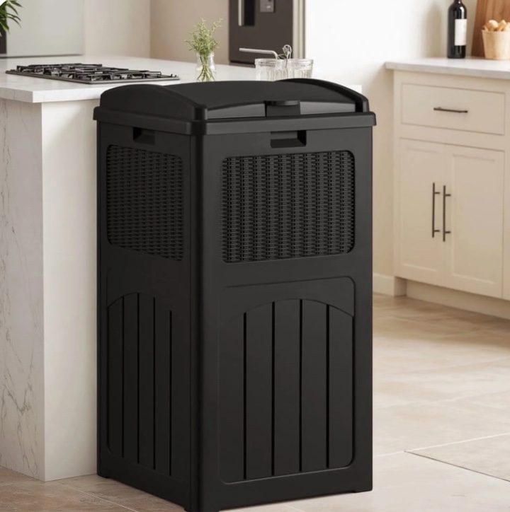 Homall Homes 36 Gallon Trash Can Plastic Kitchen Trash Can,Black