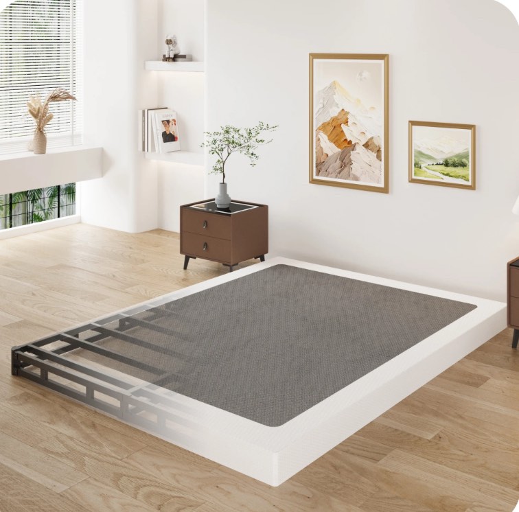 Lutown-Teen 3 Inch Queen Box Spring Low Profile, Heavy Duty Metal Box Spring for Queen Bed Base with Fabric Cover, Mattress Foundation, Noise Free, Easy Assembly