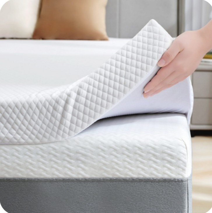 bdeus 2 inch gel memory foam mattress topper, cool gel infused foam bed topper, pressure relief, removable soft cover, king size