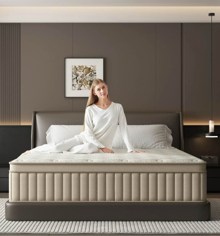 guukin queen mattress, 12 inch hybrid gel memory foam mattress with individually wrapped pocket coils, medium firm support, pressure relief, mattress in a box