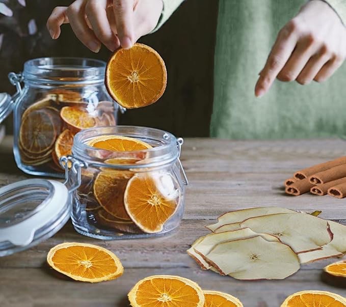 Vesici 4 Pack Christmas Potpourri Simmer with Glass Pot Dried Apple Slices Cinnamon Dried Orange Sli
