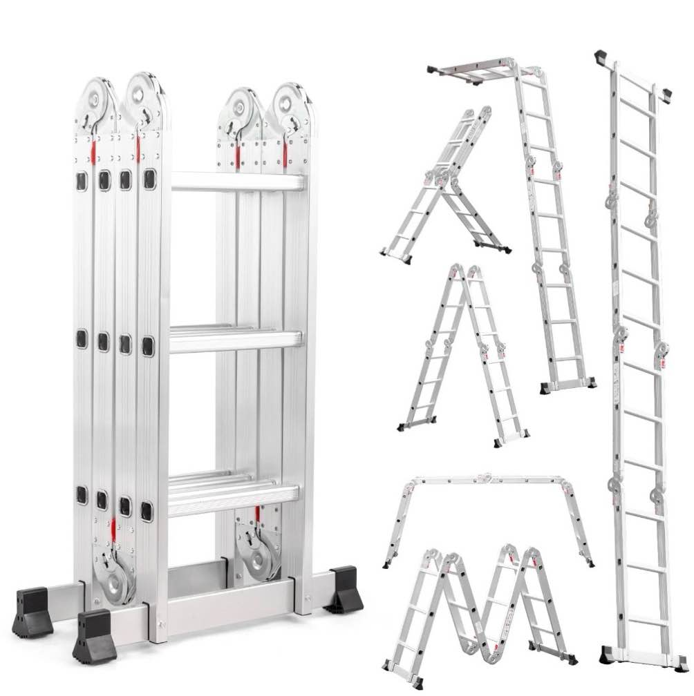 ktaxon 12.5ft 330lb. step platform foldable scaffold ladder
