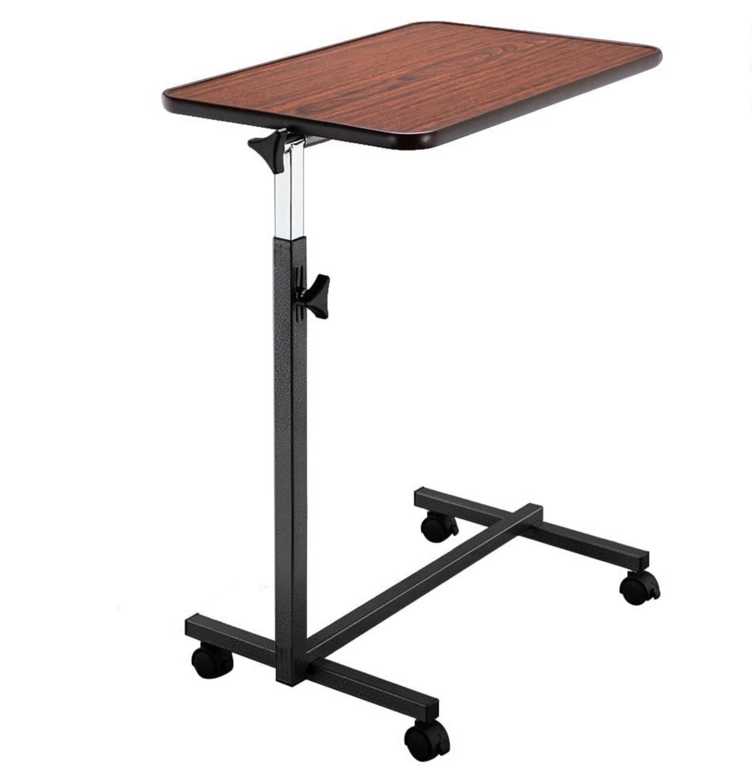 ubesgoo 27 -44  adjustable height overbed table with wheels for hospital home office bedside table