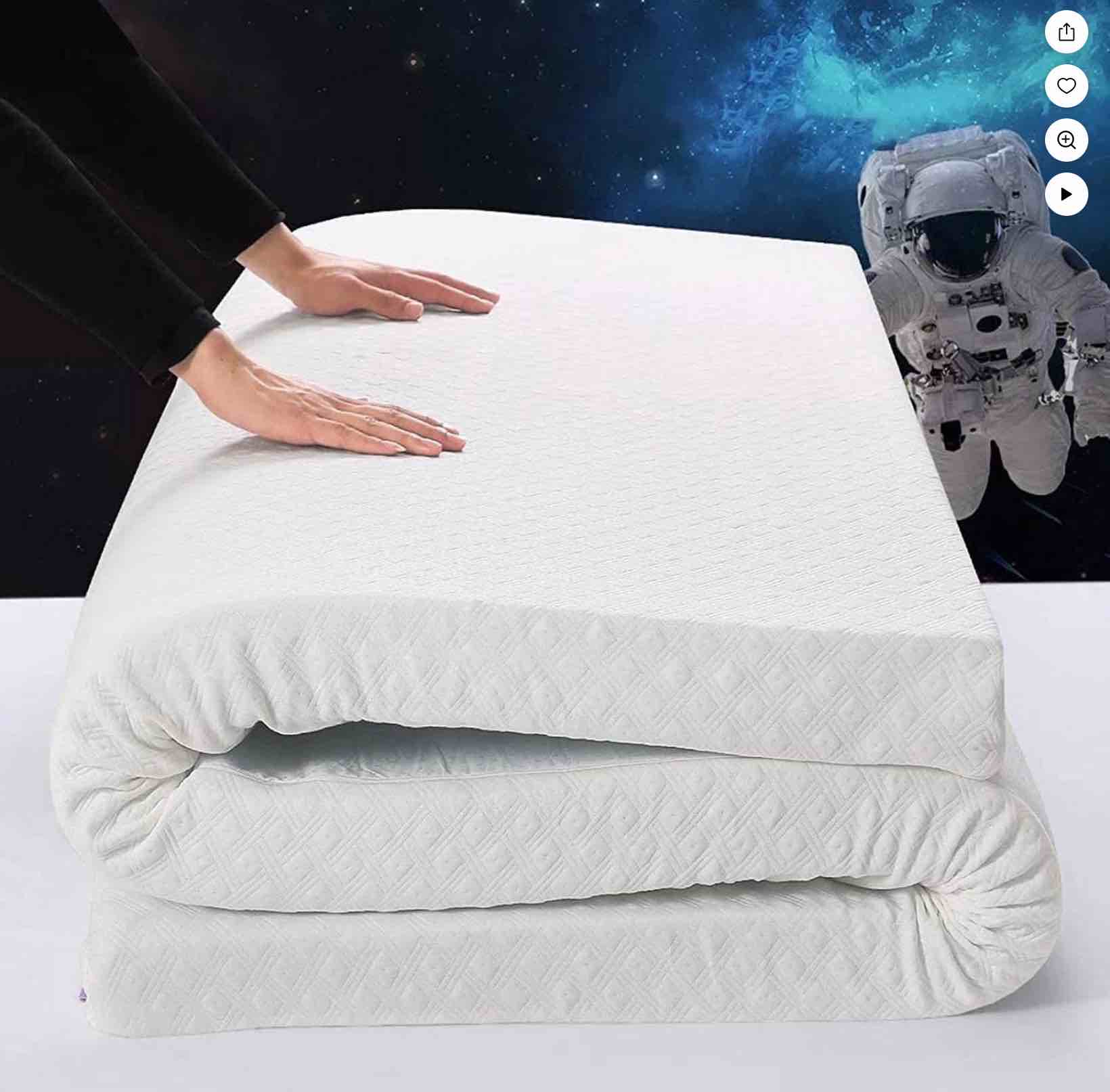 meritlife 3 inch cooling memory foam mattress topper,gel infused foam bed topper mattress pad,certipur-us certified,relieve back pain & pressure relief,removable soft cover,queen