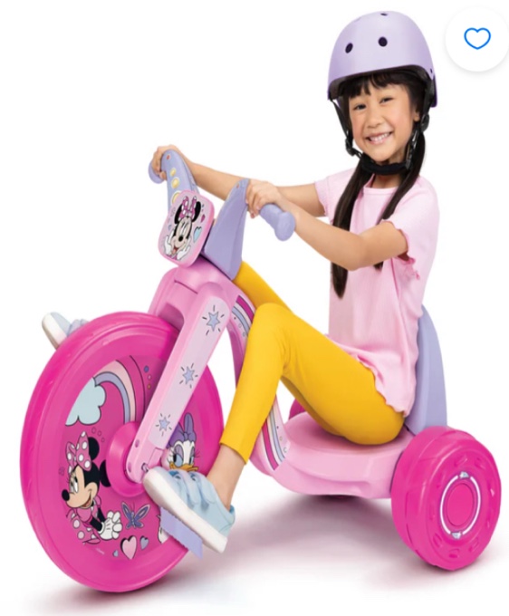 Fly Wheels Mickey Mouse Tricycle with 15 inch Front Wheel with Light Child Age 3 to 7 Years color pink 
