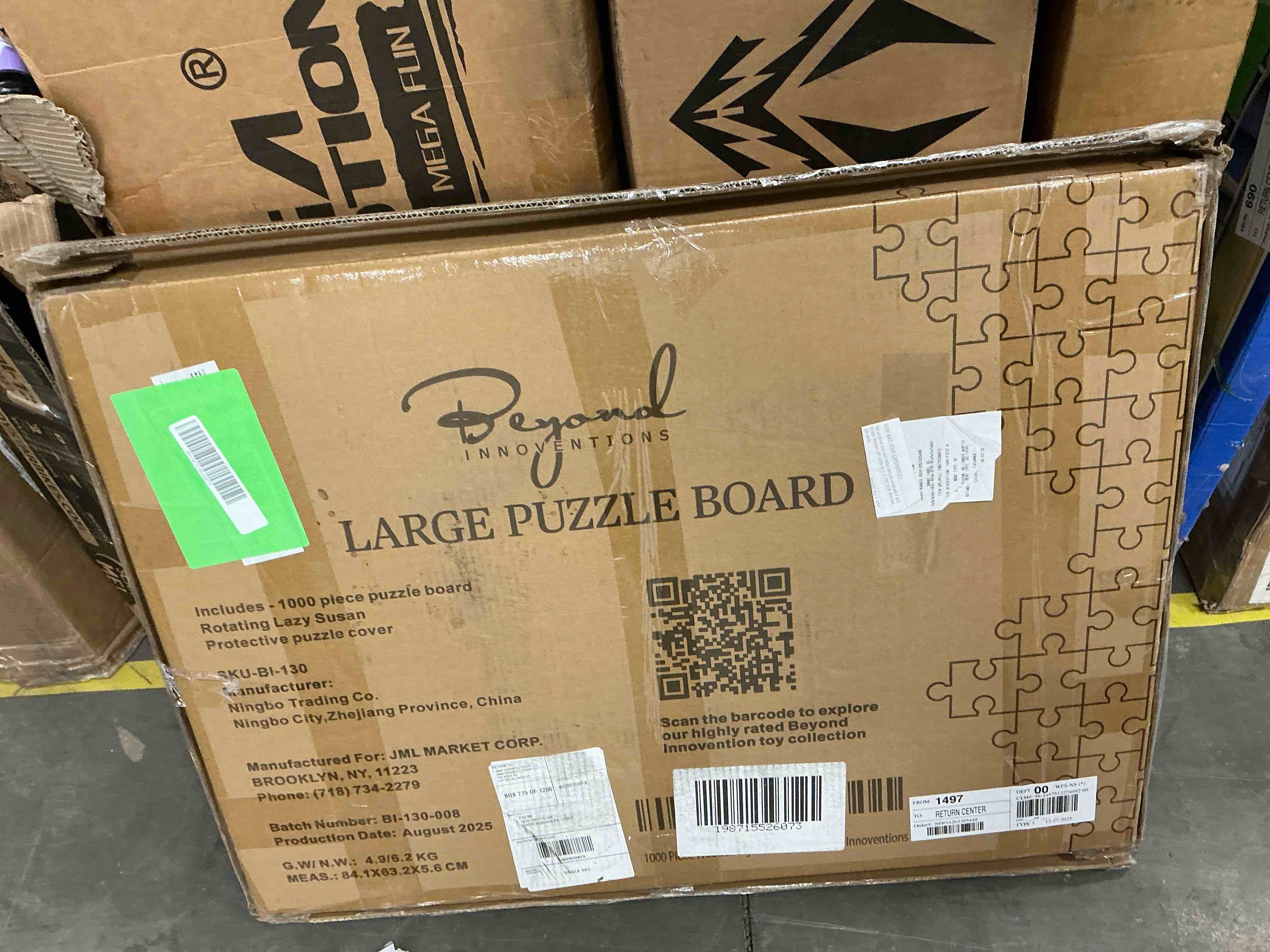 1000-Piece Wooden Jigsaw Puzzle Board - Rotating Table, 30” x 22” 4 Drawers & Cover for Adults