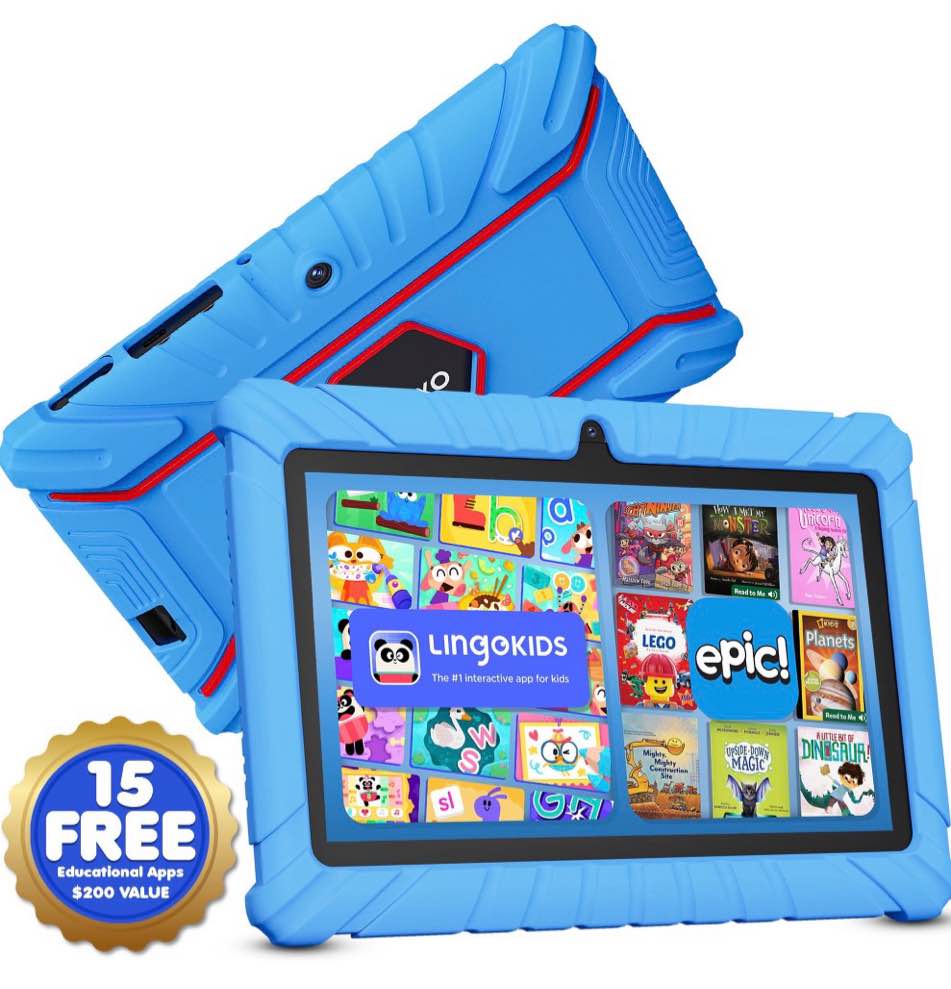Contixo 7 inch Kids Tablet with Wi-Fi 16GB 20+Education Learning Apps V8-1-Blue