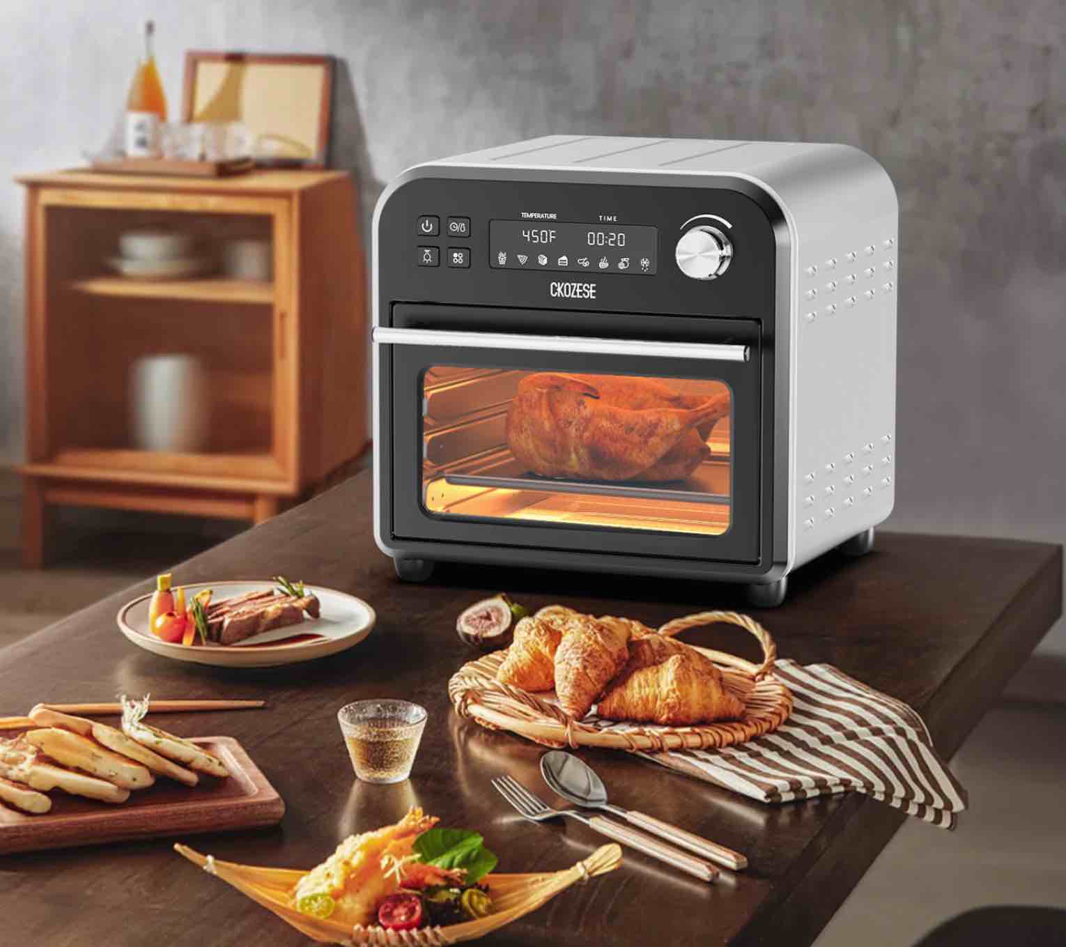 Breville Smart Oven Air Fryer - 14qt, 8-in-1 Countertop Convection Oven, Stainless Steel, Oil-Free, 45 Recipes & Accessories