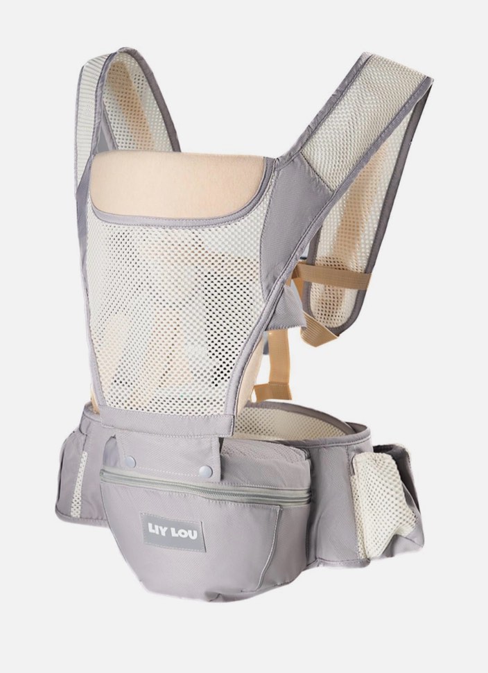 Baby Carrier IFanze 6-in-1 Ergonomic Baby Carrier with Hip Seat Diaper Pocket Front and Back Baby Sling with Waist Stool Lumbar Support for Breastfee
