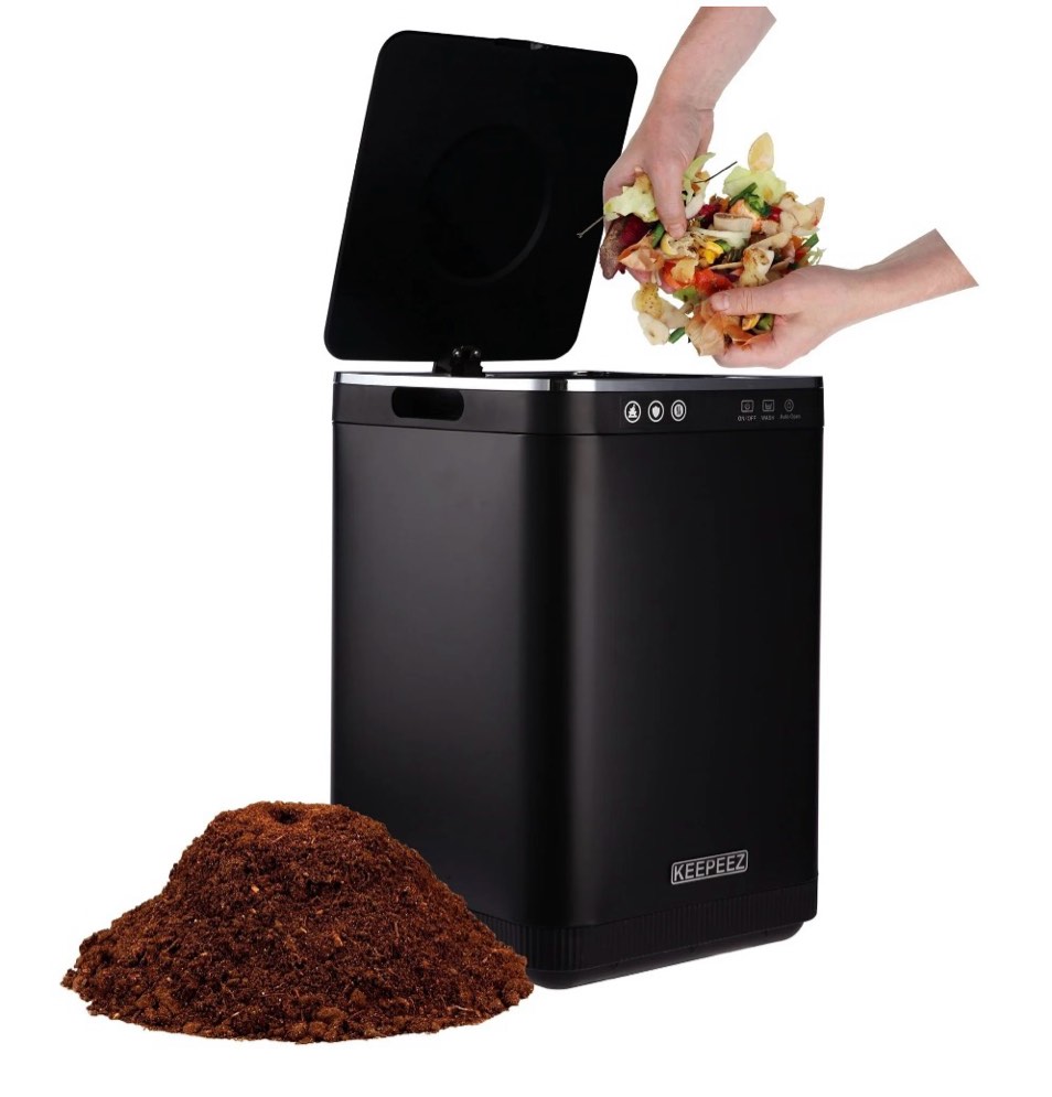 KEEPEEZ 4L Large Capacity Odoroster for Kitchen Turn Food Waste to Fertilizer for Garden  Food Waste Compost Machineless Quiet Electric Comp