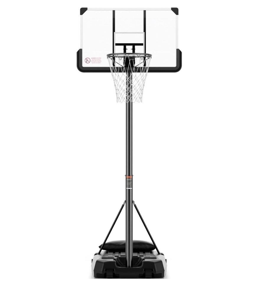 MaxKare 44In Basketball Hoop 7.5 ft to 10 ft Height Upgrade Large Base Portable Basketball Goal System with Quick Adjustment for Full Range of Players Indoor Outdoor Use